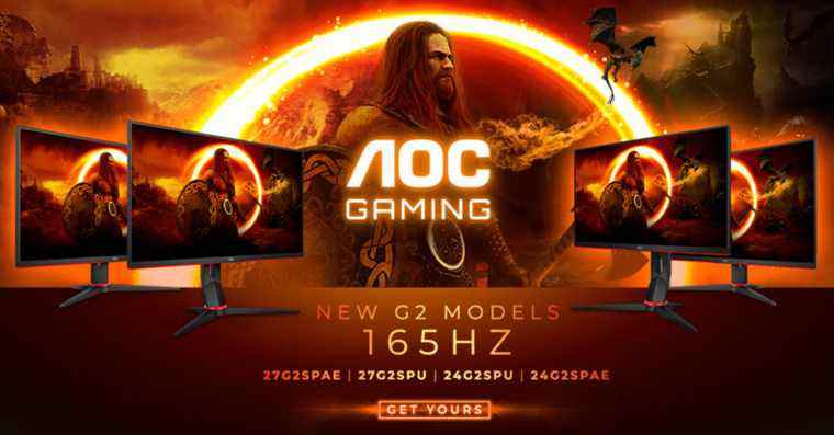 AOC entre sur le champ de bataille du taux de rafraîchissement de 165 Hz avec ses moniteurs de jeu AGON G2