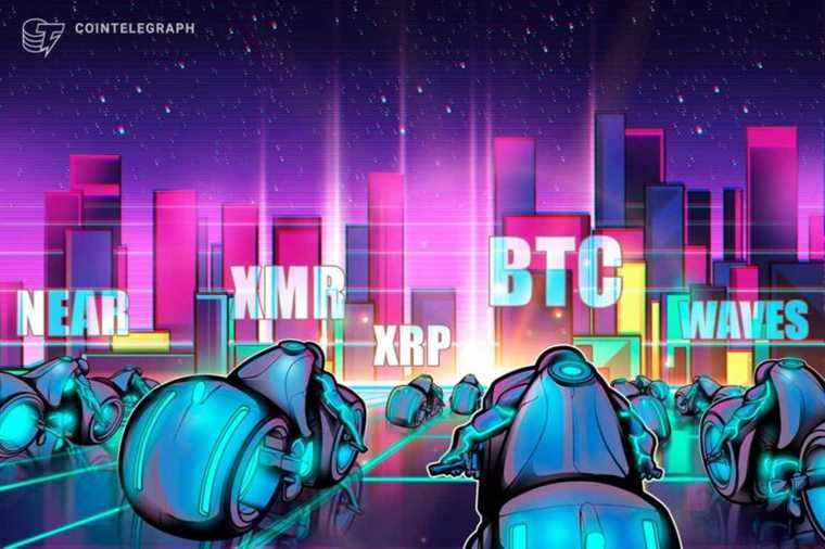 BTC, XRP, PROCHE, XMR, VAGUES