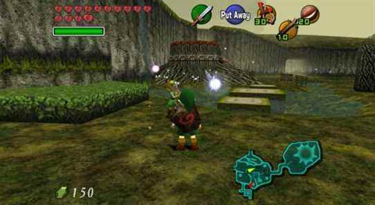 Image from Legend of Zelda: Ocarina of Time showing Link and Navi.