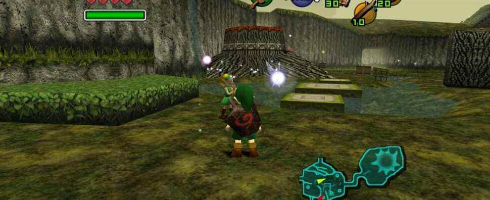 Image from Legend of Zelda: Ocarina of Time showing Link and Navi.