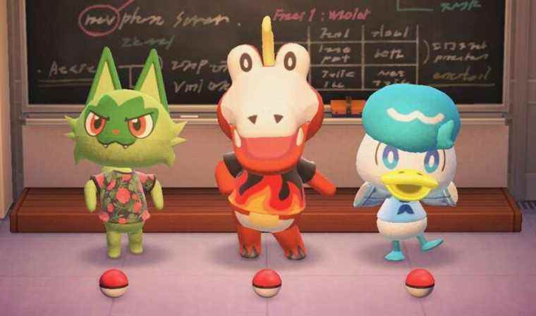 Ce mod Animal Crossing: New Horizons donne vie aux démarreurs Pokemon Scarlet en tant que tout nouveaux villageois