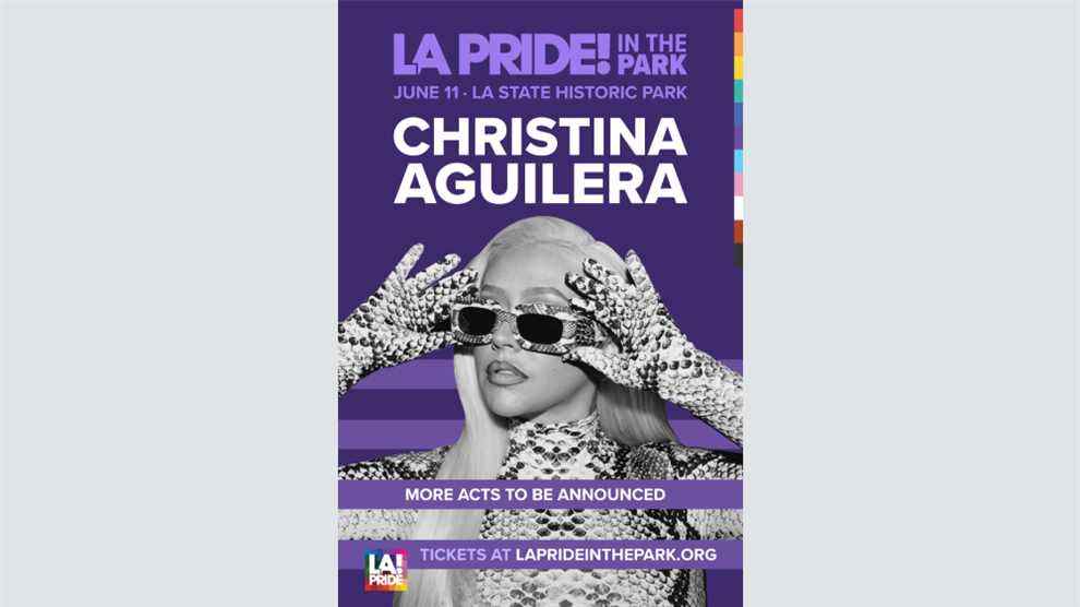 Christina Aguilera sera la tête d'affiche de LA Pride in the Park le 11 juin.
	
	
