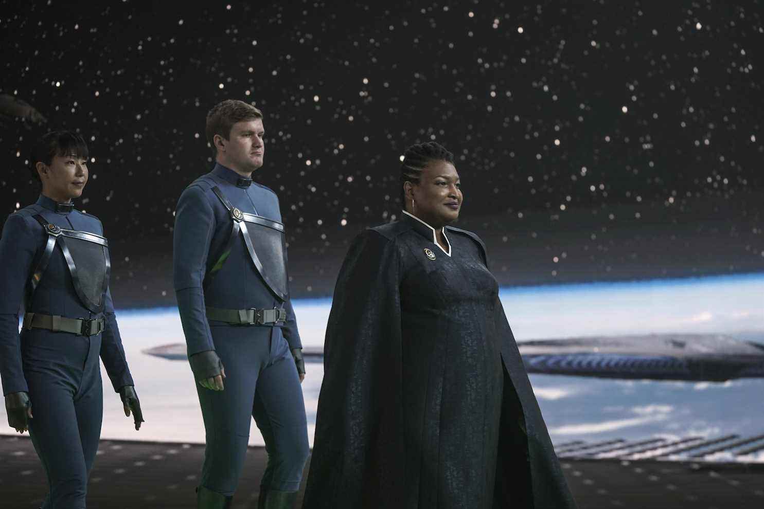 Sur la photo : Stacey Abrams en tant que présidente de United Earth de la série originale Paramount+ STAR TREK : DISCOVERY.  Crédit photo : Marni Grossman/Paramount+ © 2021 CBS Interactive.  Tous les droits sont réservés.