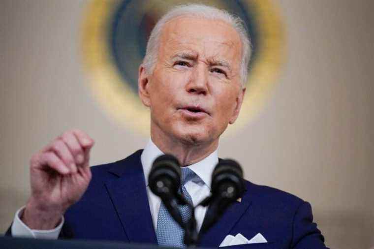 FILE - President Joe Biden speaks as he announces Judge Ketanji Brown Jackson as his nominee to the Supreme Court in the Cross Hall of the White House, Feb. 25, 2022, in Washington. Biden will deliver his State of the Union address to a joint session of Congress on Tuesday, March 1. (AP Photo/Carolyn Kaster, File)