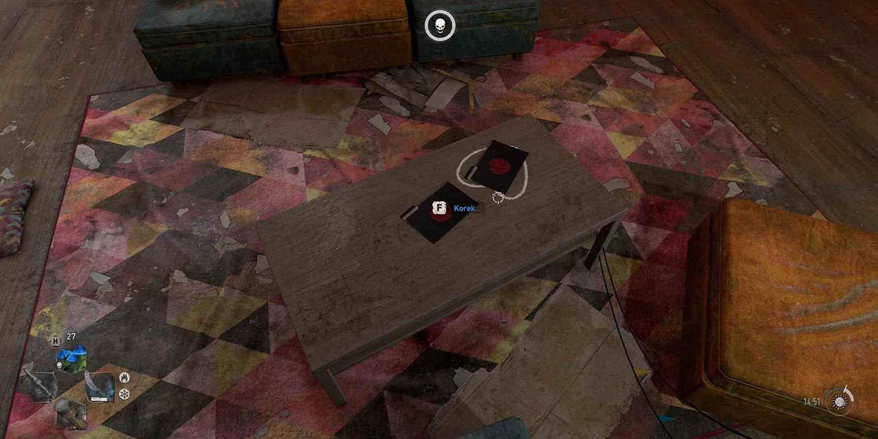 Screenshot from Dying Light 2 showing the Korek Charm on a table.