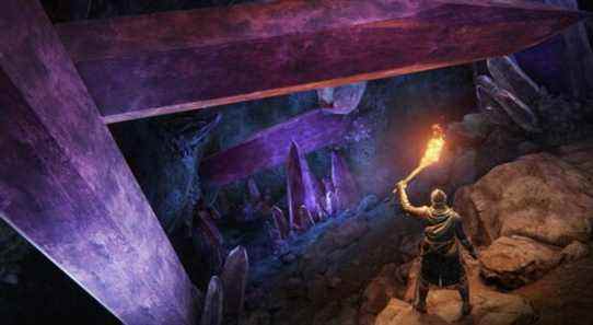 Elden Ring player exploring crystal cave