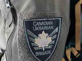 Insigne de bras pour une nouvelle unité canadienne de la Légion internationale pour la défense territoriale de l'Ukraine