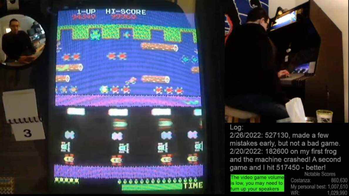 Frogger Player bat le record du monde avec plus d'un million de points
