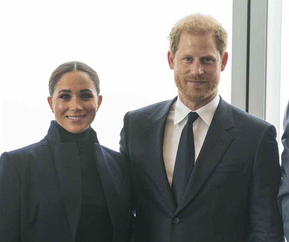 Le duc et la duchesse de Sussex, le prince Harry et Meghan visitent le One World Observatory au 102e étage de la Freedom Tower du World Trade Center.  (Photo de Lev Radin/Pacific Press/LightRocket via Getty Images)