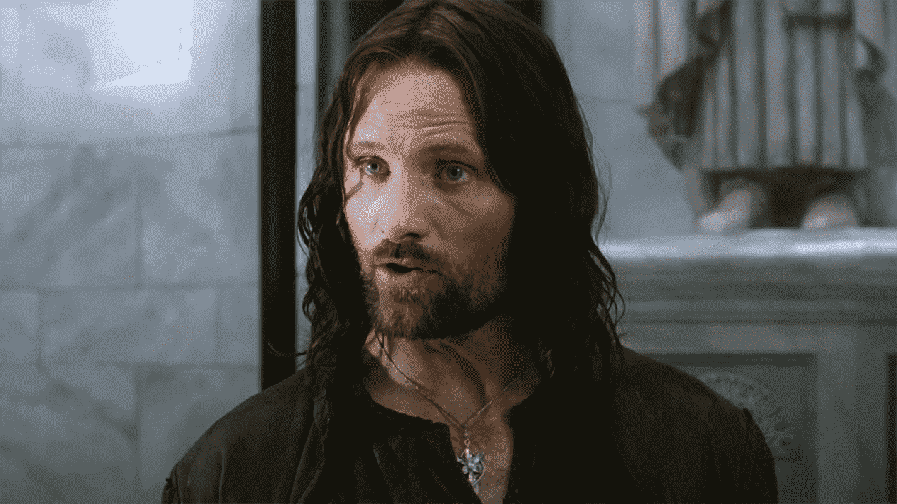 Je suis vraiment désolé et triste d'annoncer qu'Aragorn de LOTR n'a pas canoniquement de barbe
