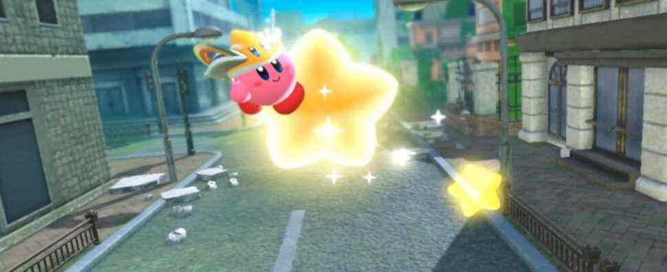 kirby flying on a star forgotten land