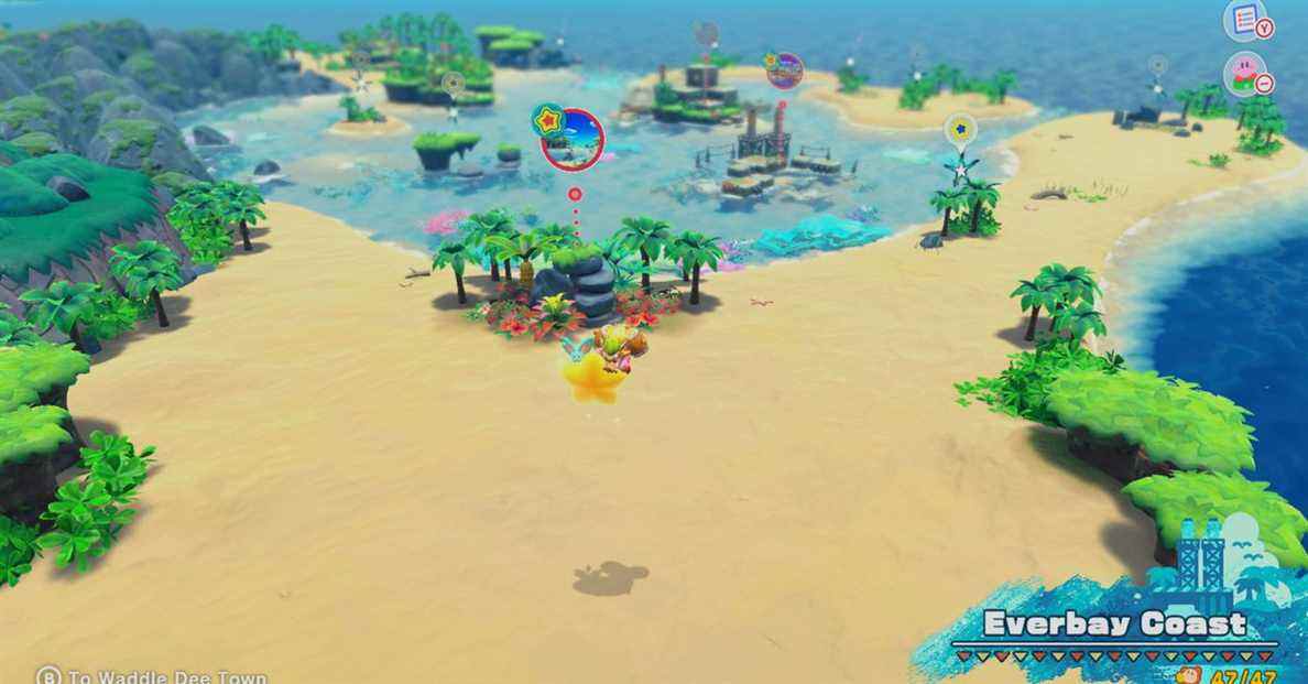 Kirby et le guide Forgotten Land: Liste des missions Everbay Coast
