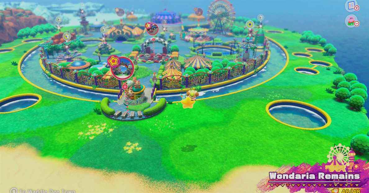 Kirby et le guide Forgotten Land: liste des missions Wondaria Remains
