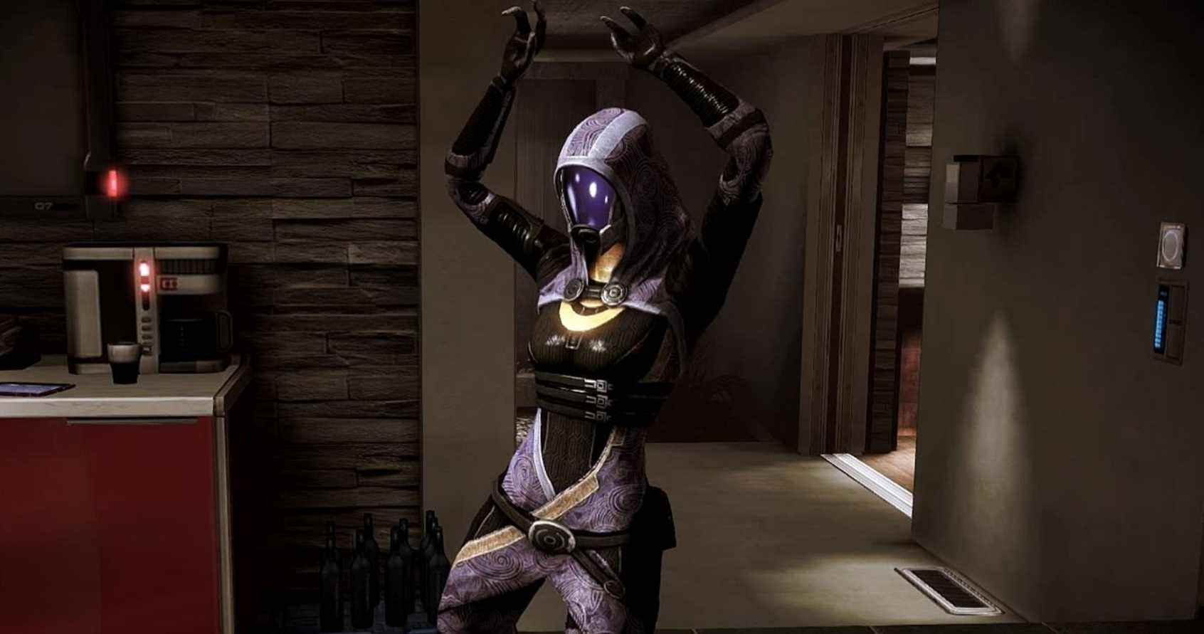 Tali dances in the Citadel DLC