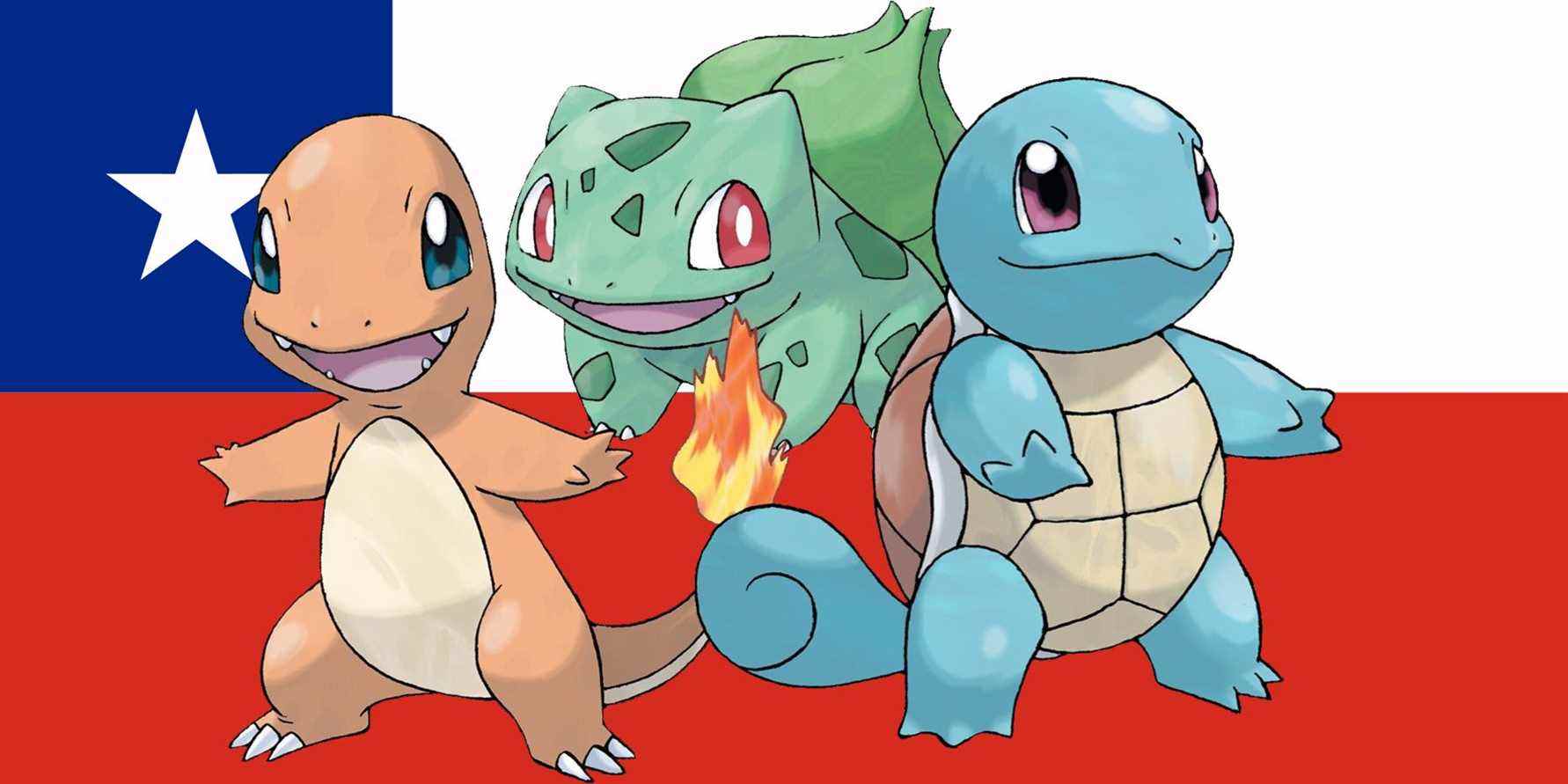 Chile Flag Pokemon Gen 1 starters