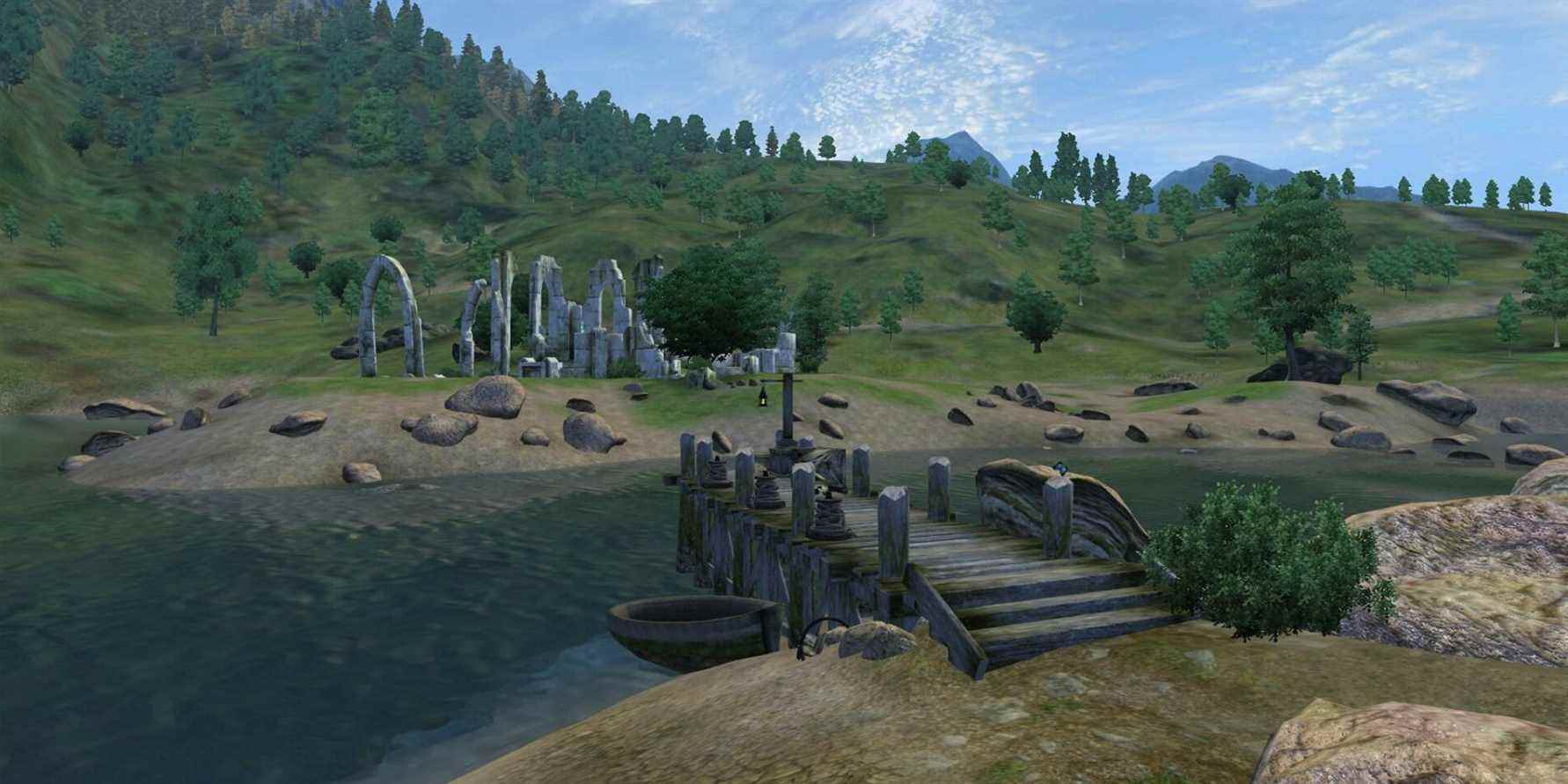 Screenshot from The Elder Scrolls 4: Oblivion showing the area outside the Imperial prison.