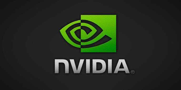 The Nvidia logo on a dark green background.