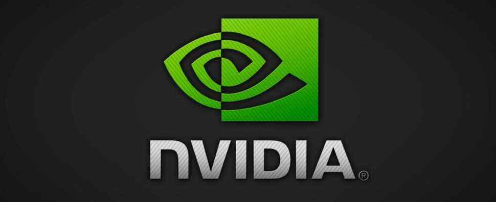 The Nvidia logo on a dark green background.