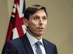 Patrick Brown, alors chef des progressistes-conservateurs de l'Ontario, prend la parole lors d'une conférence de presse le 24 janvier 2018 après la publication d'allégations d'inconduite.