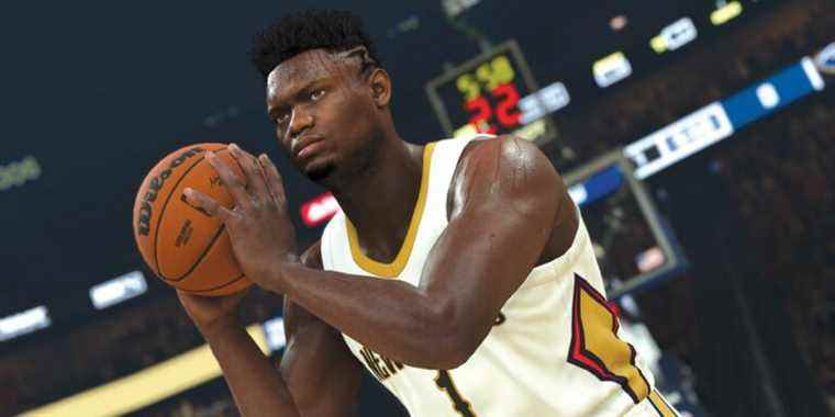 NBA 2K22 Sweating Player Holding Ball