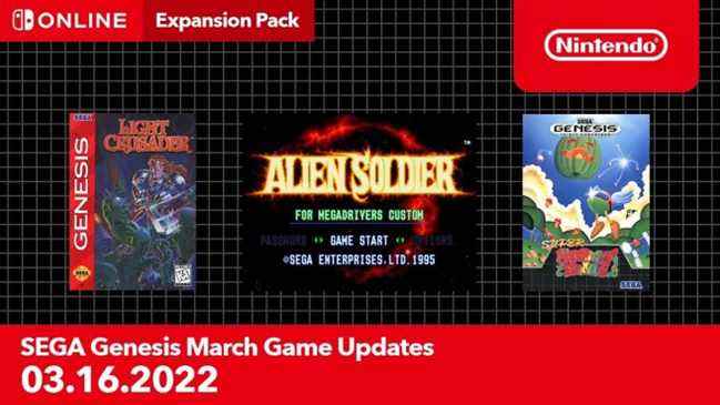 sega genesis mars 2022 commutateur en ligne