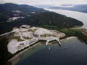 Le site de Kitimat LNG se dresse sur le chenal Douglas en 2015.