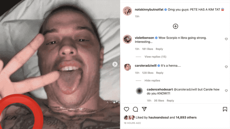 Pete Davidson s’est peut-être fait tatouer discrètement le nom de Kim sur sa poitrine