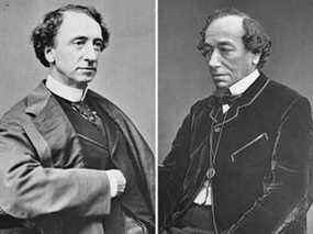 Macdonald à gauche, Disraeli à droite.