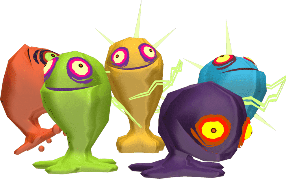 un groupe de slime de la légende de zelda wind waker