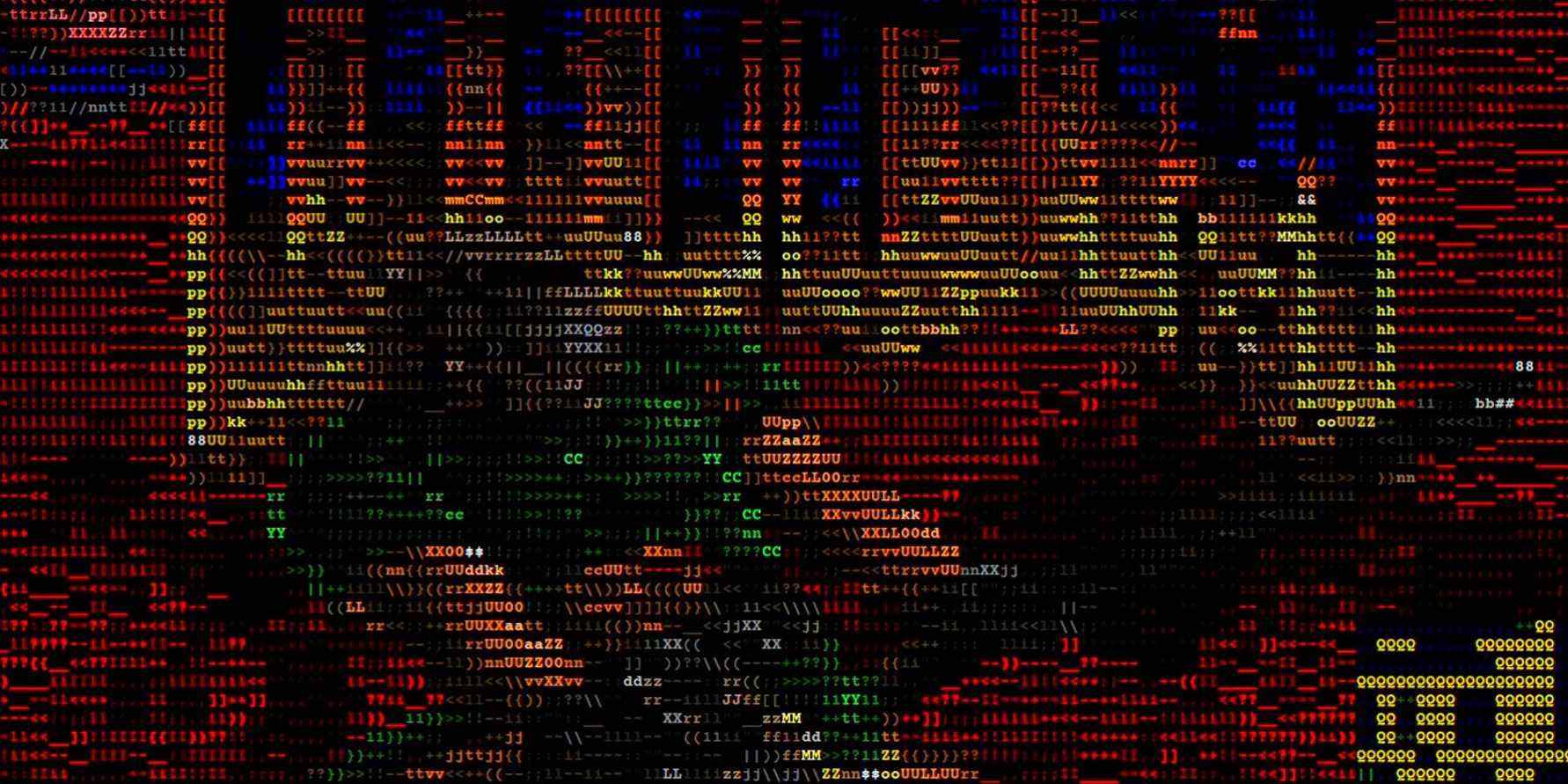 The Doom intro screen created using ASCII.