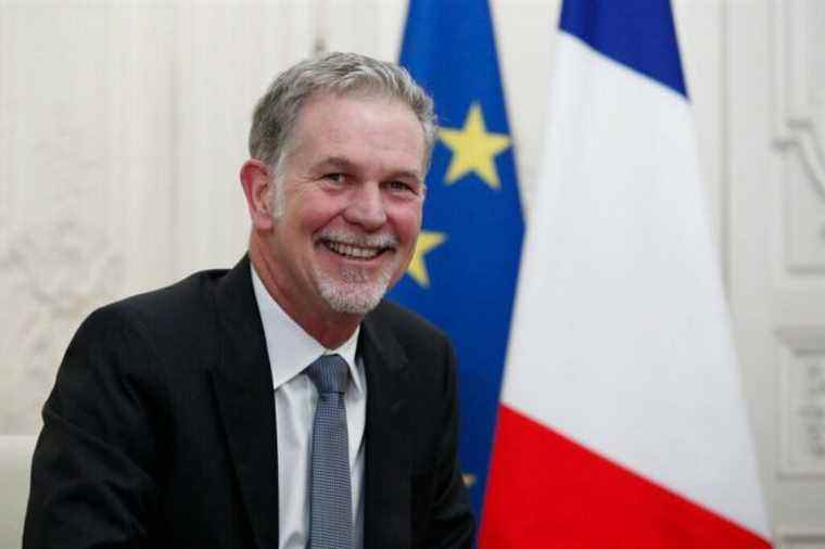 Reed Hastings, co-founder and CEO of Netflix, attends a meeting with France's President Emmanuel Macron during the "Choose France" summit, at the Chateau de Versailles, outside Paris, France, Monday, Jan. 20, 2020. (Benoit Tessier, pool via AP)