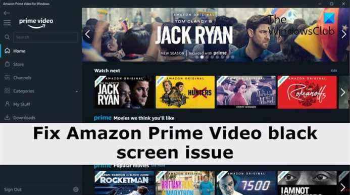 Résoudre le problème d’écran noir d’Amazon Prime Video sur PC