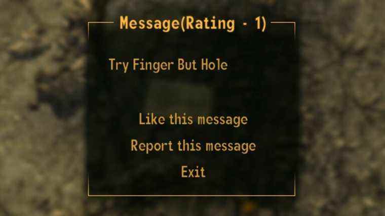 Système de messagerie Elden Ring modifié dans Fallout: New Vegas
