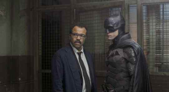 THE BATMAN, from left: Jeffrey Wright as James Gordon, Robert Pattinson as Batman, 2022. ph: Jonathan Olley / © Warner Bros. / Courtesy Everett Collection