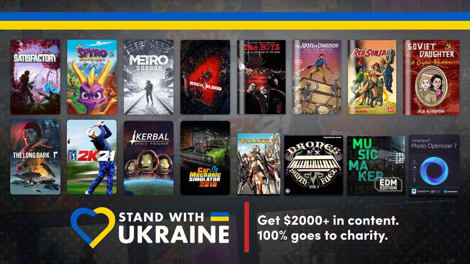 Ukraine Humble Bundle propose Satisfactory, Back 4 Blood et des dizaines d'autres jeux

