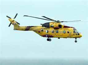 Un hélicoptère de recherche et de sauvetage CH-149 Cormorant des Forces canadiennes survole l'aéroport de St John's alors qu'il décolle à St John's dans cette photo d'archive prise le 5 août 2010.