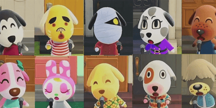 acnh villagers singing at microphone animal crossing new horizons music