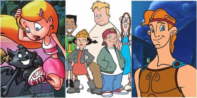 left to right: Sabrina the Animated Series, Recess, and Hercules Animated Series