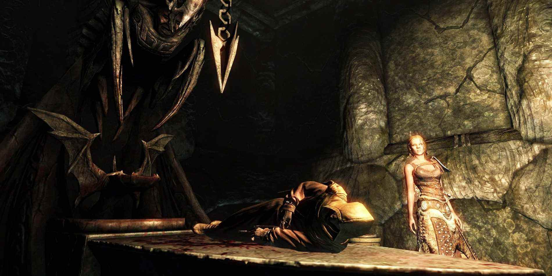 L'Enfant de Dragon peut se régaler de la chair du prêtre Frère Verulus dans Skyrim