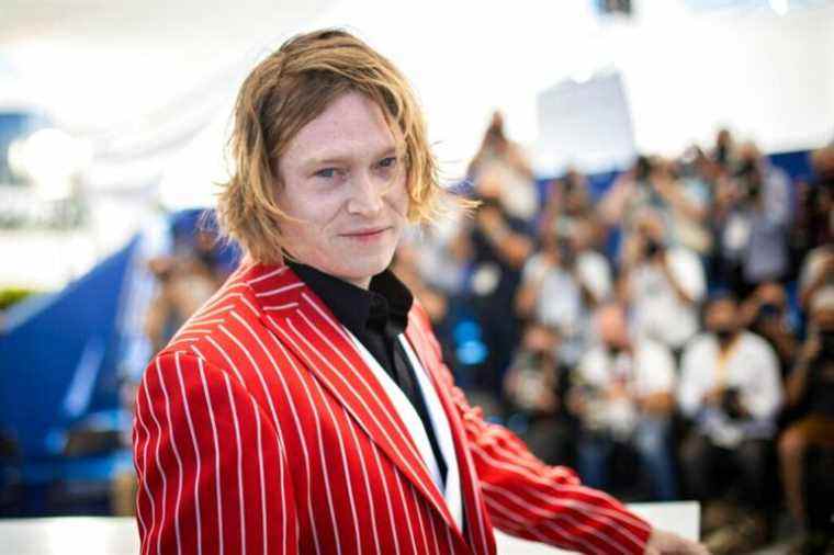 Caleb Landry Jones poses for photographers at the photo call for the film 'Nitram' at the 74th international film festival, Cannes, southern France, Saturday, July 17, 2021. (Photo by Vianney Le Caer/Invision/AP)