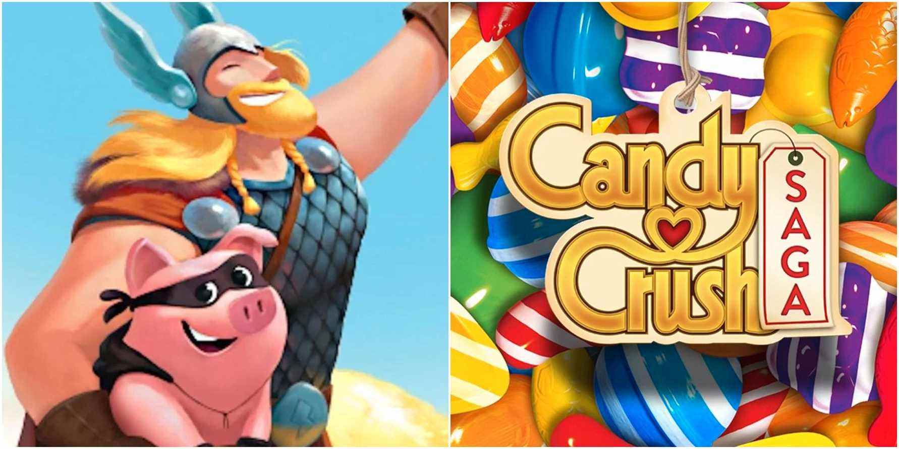 left: coin master; right: candy crush