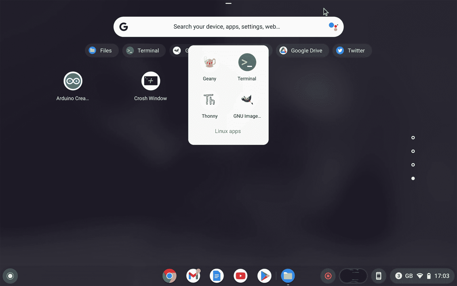 Exécutez Linux sur Chromebook