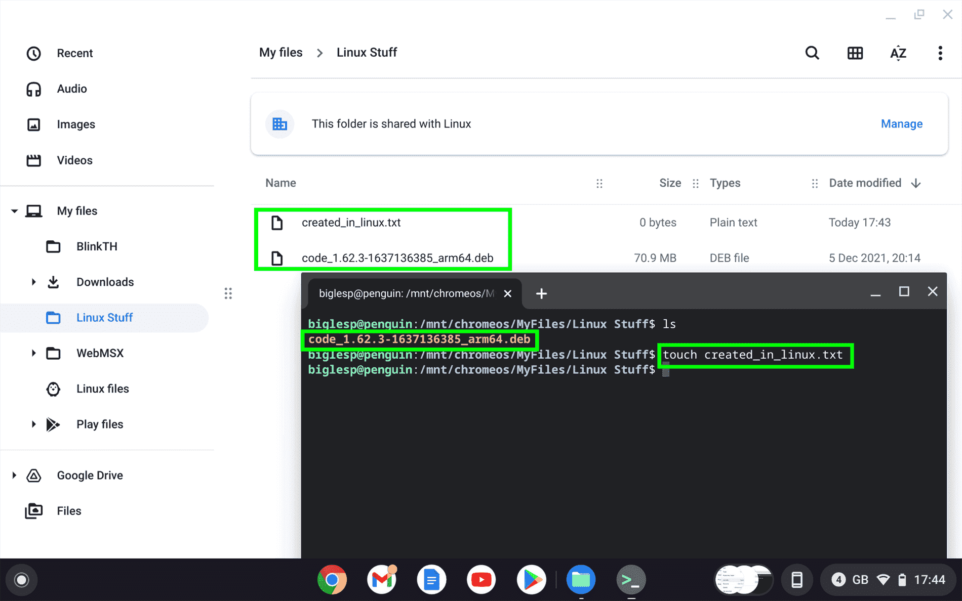 Exécutez Linux sur Chromebook