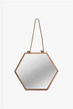 Miroir Géométrique Hexagonal Suspendu Brun & Gingembre