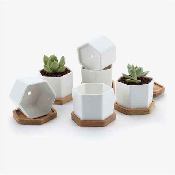 T4U 7CM Céramique Six Tailles Pot De Plantes Succulentes