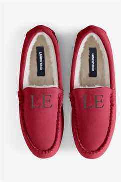 Lands' End Chaussons mocassins en cuir suédé pour femme