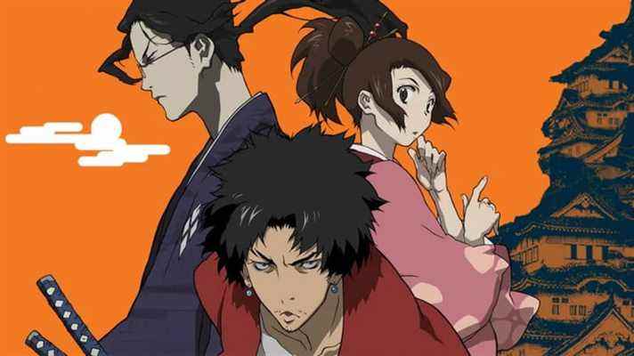 Le trio principal de Samurai Champloo composé de Jin, Mugen et Fuu