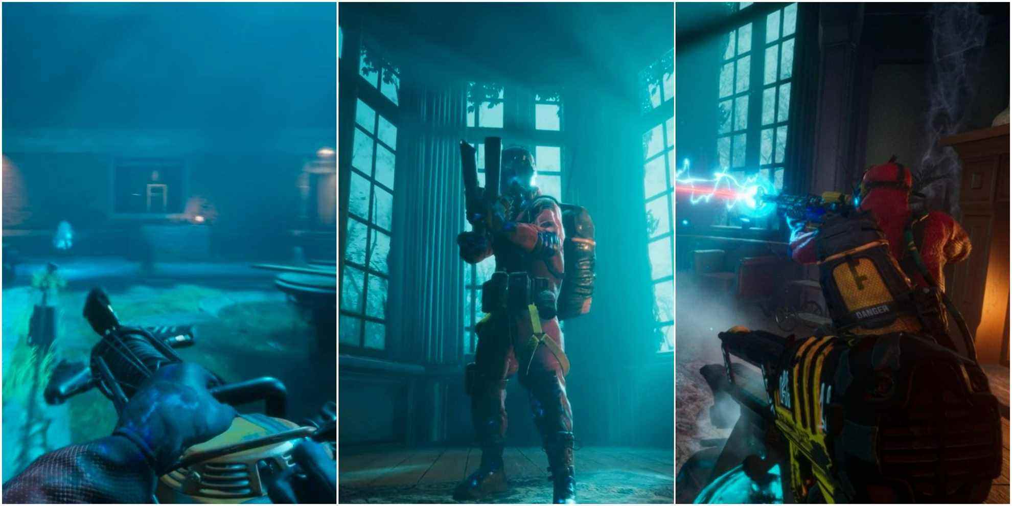 using a ghost capture weapon, a ghost hunter with gadget, the frostbite smg with ghost hunter in midnight ghost hunt