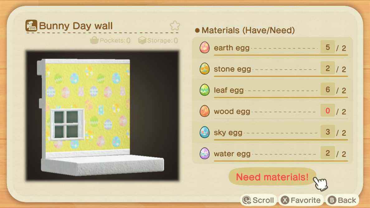 Une recette artisanale pour un mur Bunny Day dans Animal Crossing: New Horizons