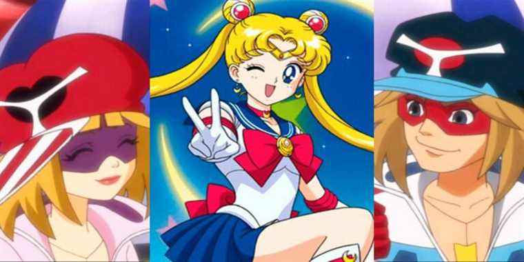 title split image anime like tiger and bunny Yatterman and Sailor Moon